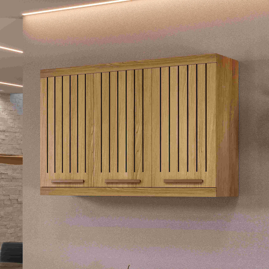 Armario Aereo Talisma 120 3P Cinamomo Ripado Arte Moveis