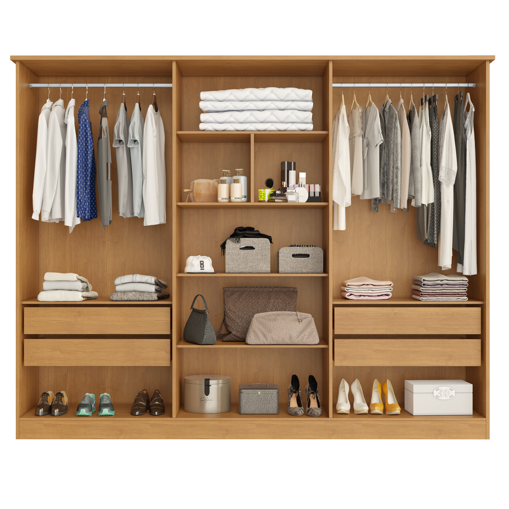 Guarda-Roupa 6 Portas Nina 2,12 m Nature/Off White – BIANCHI