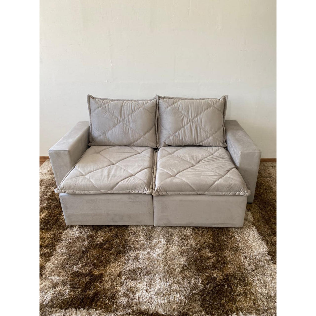 Sofá Retrátil Dubai 184 cm - Liso Bege - Móveis furniture