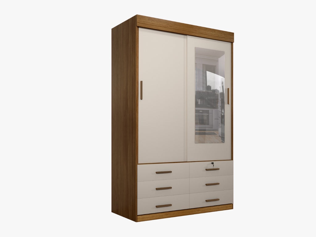 Roupeiro Copa 2P6G com 1Esp Cinamomo.Off White Minas Plac - Móveis furniture