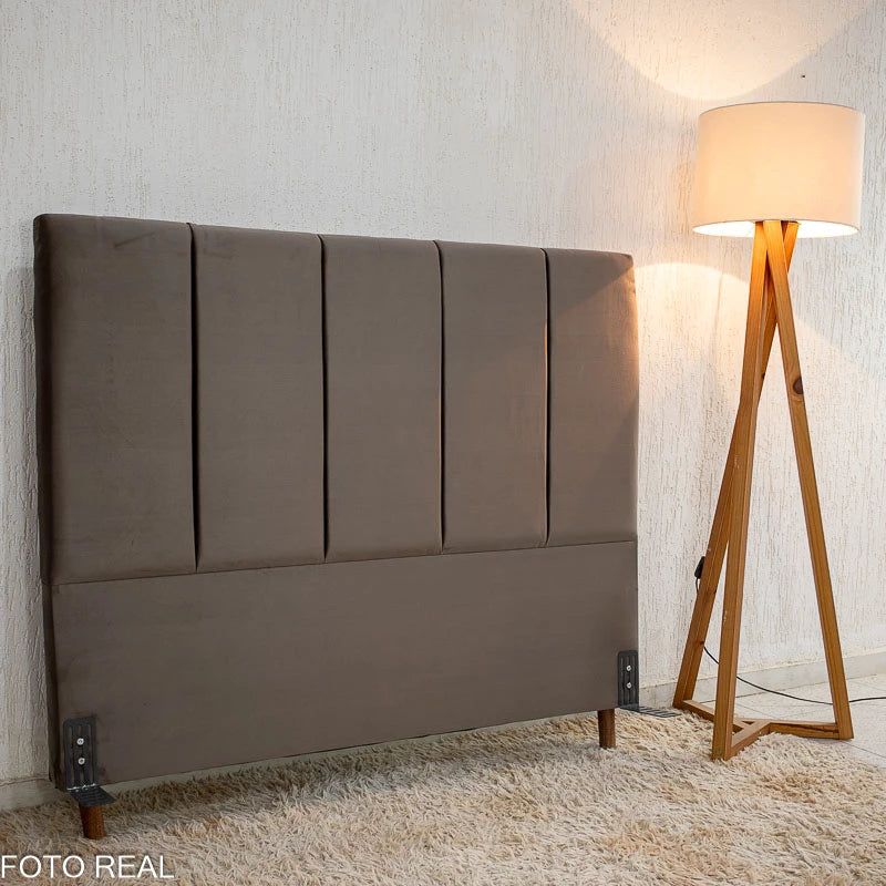 Cabeceira Casal Roma Camurça Marrom Larg. 1.40m