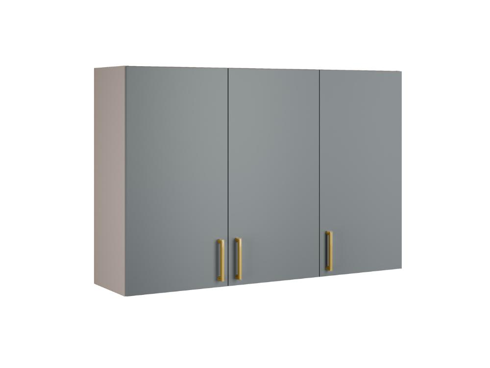 Armário de Cozinha Aéreo Triplo Essence 1,20m – Fendi/Gris - Móveis furniture
