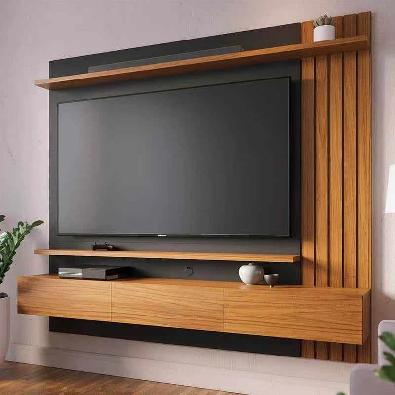 Home Suspenso Juriti Larg. 1.80m para TV até 70 Polegadas Off White/Freijó Colibri - Móveis furniture