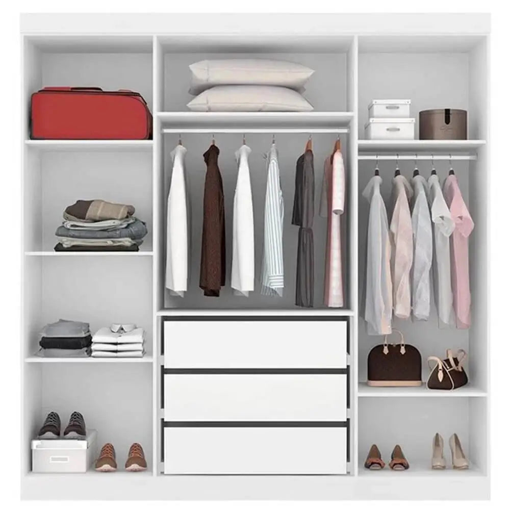 Guarda Roupa B23066 Casal 4 Portas 3 Gavetas Araplac