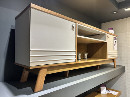 Rack Colorado Línea Brasil 180cm para TVs de até 75" Pés Retrô Nature/Off White -