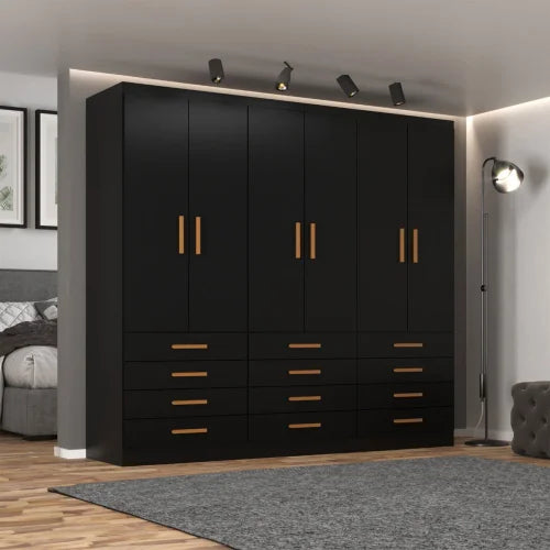 Guarda Roupa New Monaco Casal 6 Portas 12 Gavetas Evidencia - Móveis furniture