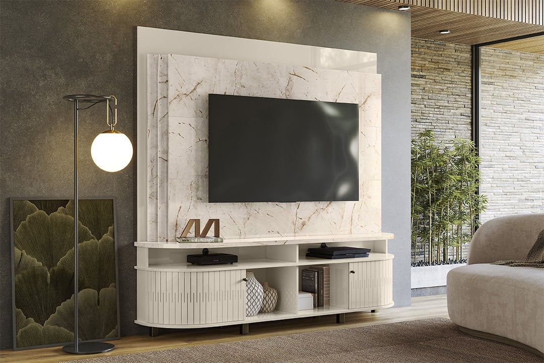 Home Theater Daytona Calacata.Off White Madetec - Móveis furniture