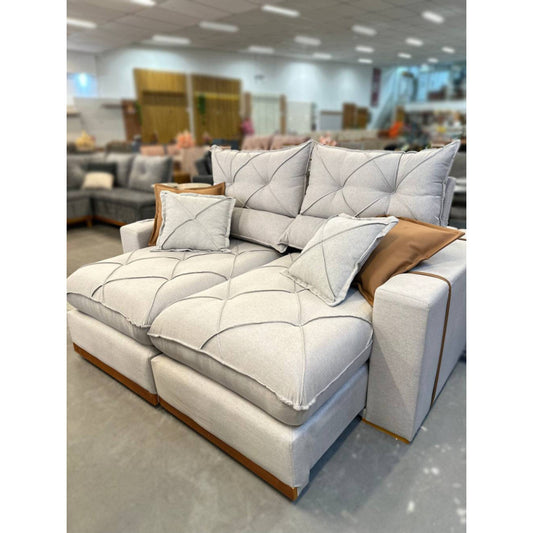 Sofá Gran Plus com Molas Ensacadas 4 Lugares Retrátil e Reclinável 230cm Tecido Veludo Império - Móveis furniture