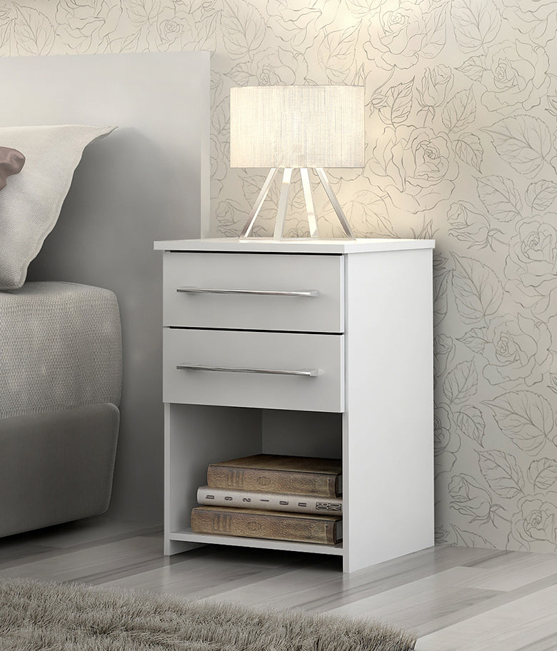 Criado Bruna 2G1N Branco Quarta Divisao - Móveis furniture