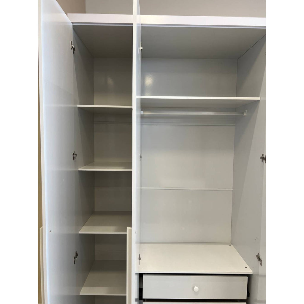 Roupeiro 6 Portas 4 Gavetas Veneza Larg. 2.39m Neve Tcil - Móveis furniture