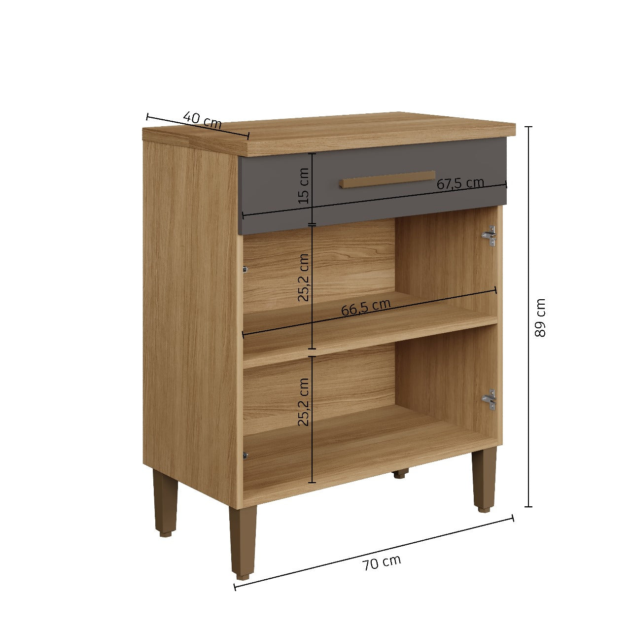 Balcão Ômega – Cinamomo/Grafite