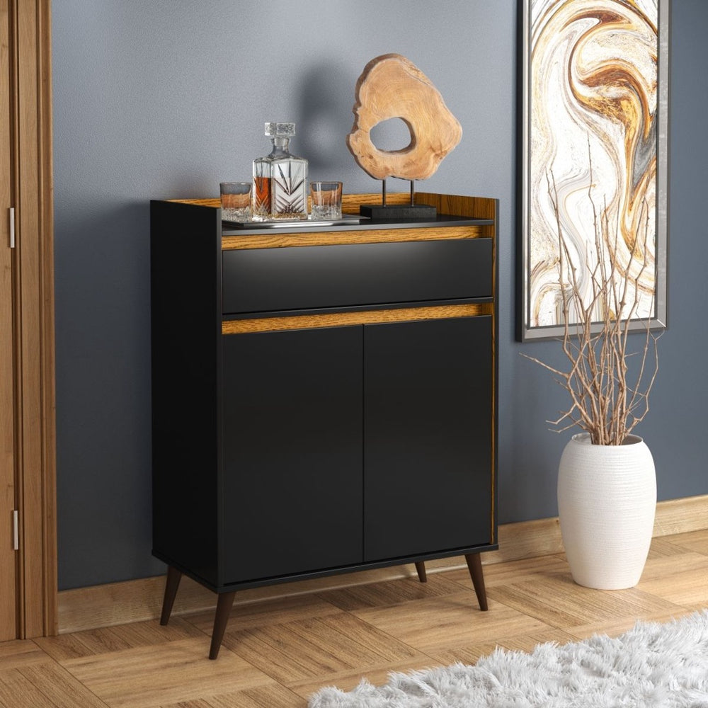 Aparador Buffet Horus 2P1G Preto.Nature - Móveis furniture