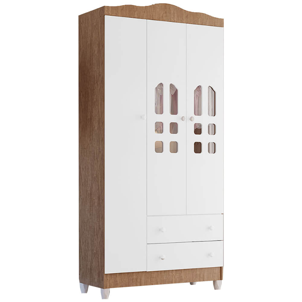 Guarda Roupa Infantil Eloa 3 Portas 2 Gavetas Carolina Baby - Móveis furniture