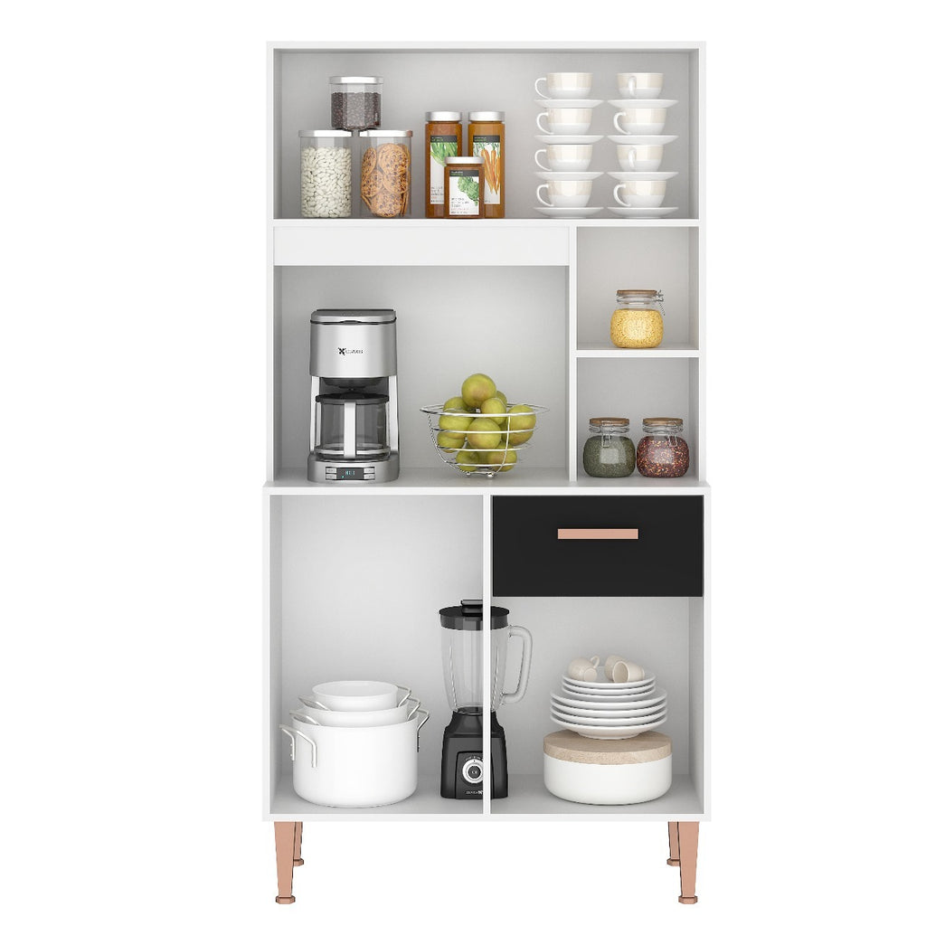 Kit Cozinha Dália C211 0,90 m Branco/Preto – FELLICCI