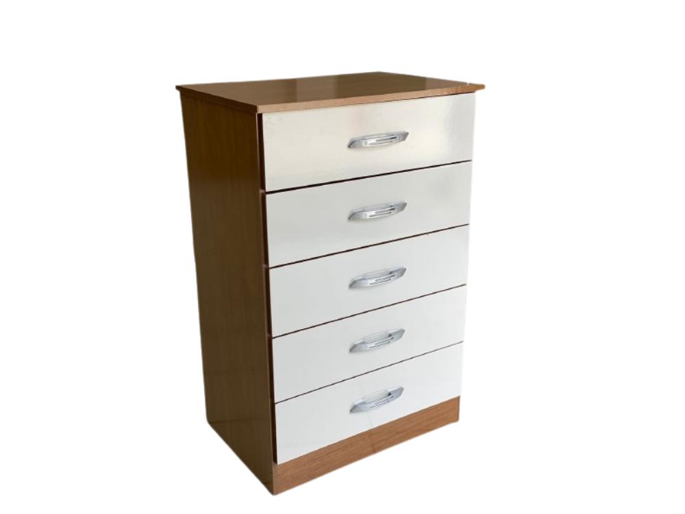 Cômoda 5 gavetas Saquarema – Cinamomo/Off White - Móveis furniture