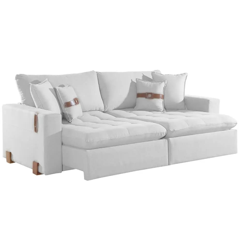 Sofá Cama Zeus 4 Lugares Retrátil e Reclinável 240cm Tecido Linho Innove