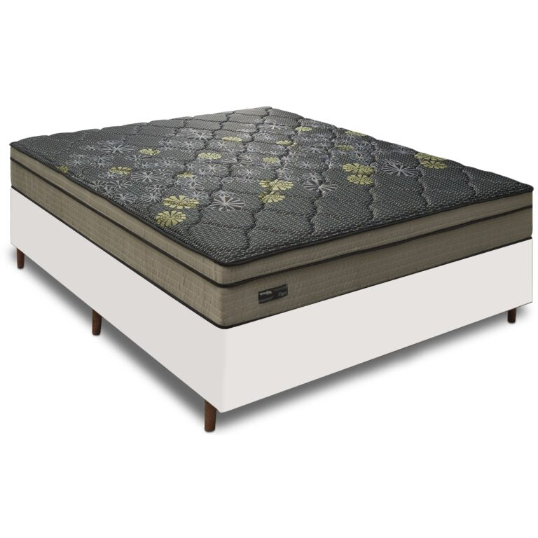 Colchão Casal D26 Vigo + Base Box Simples Corino – UMAFLEX + BIOSTAR - Móveis furniture