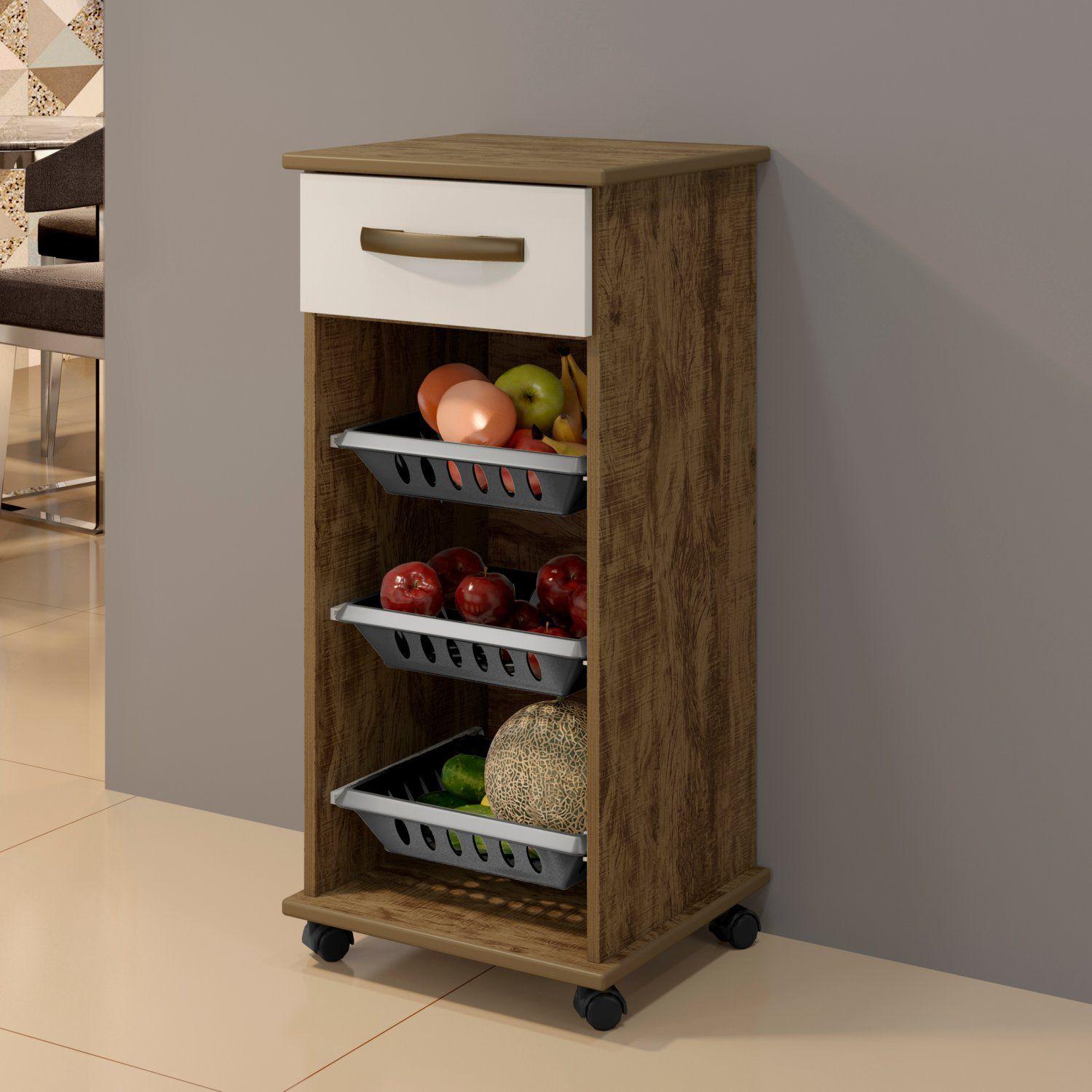 Fruteira Curitiba Master 1G3C Ipe.Off White - Móveis furniture