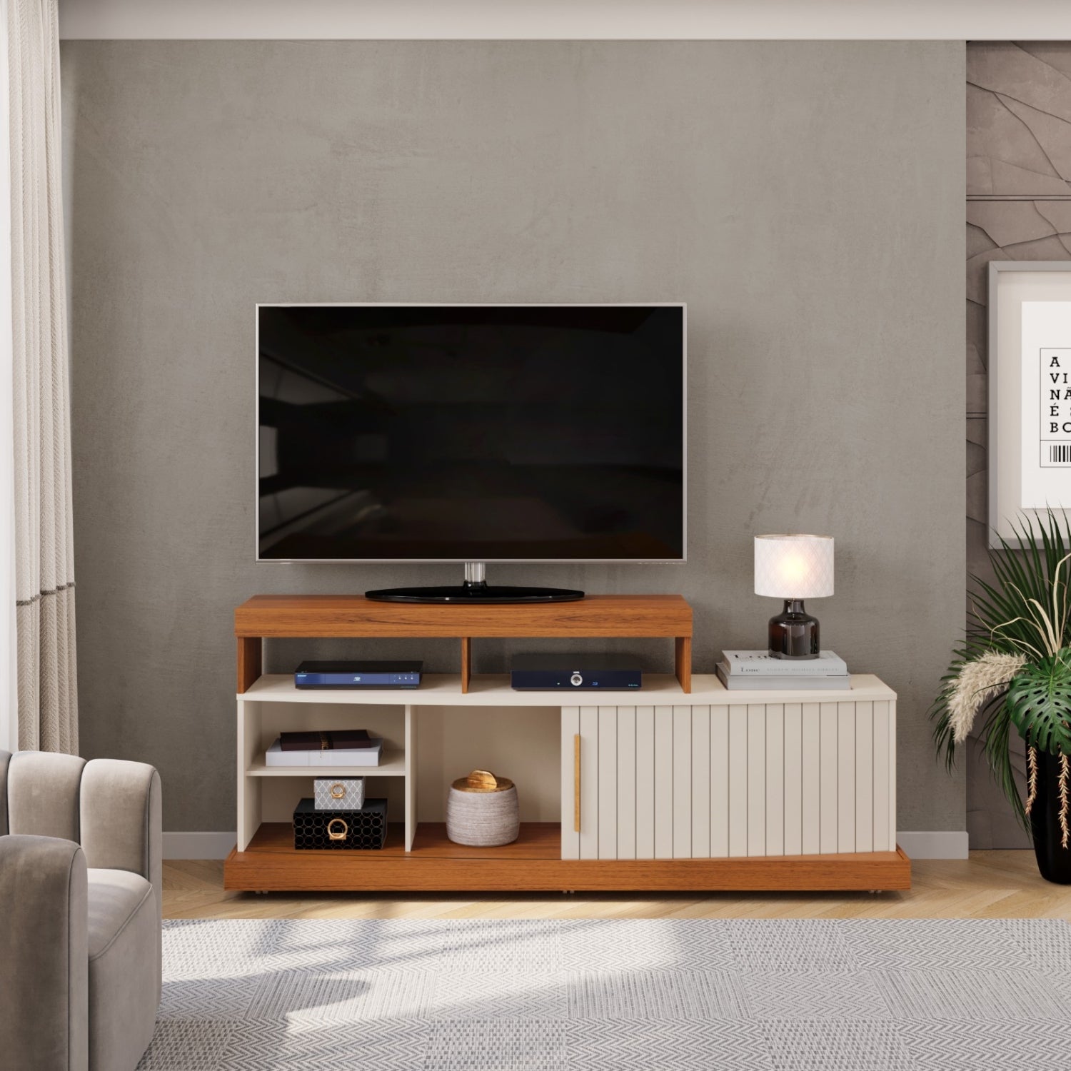 Rack Scala 160 Freijo.Off White DJ Moveis