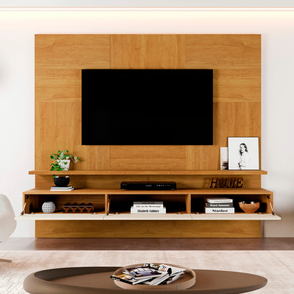 Painel até 75″ Nápoles Naturale/Off White - Móveis furniture