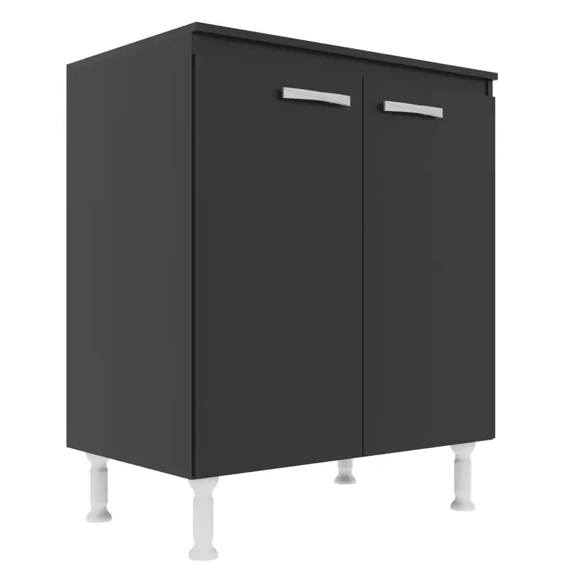 Balcão Cozinha Evidencia 80cm 2 Portas PRETO