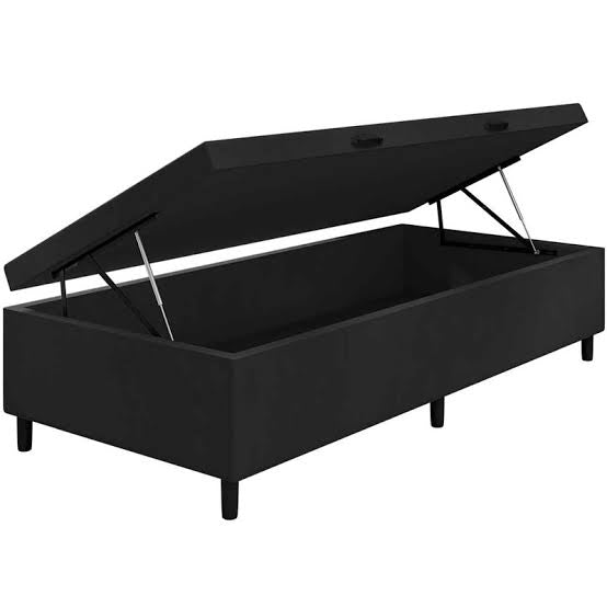 Base Box Solteiro Baú preto - Móveis furniture