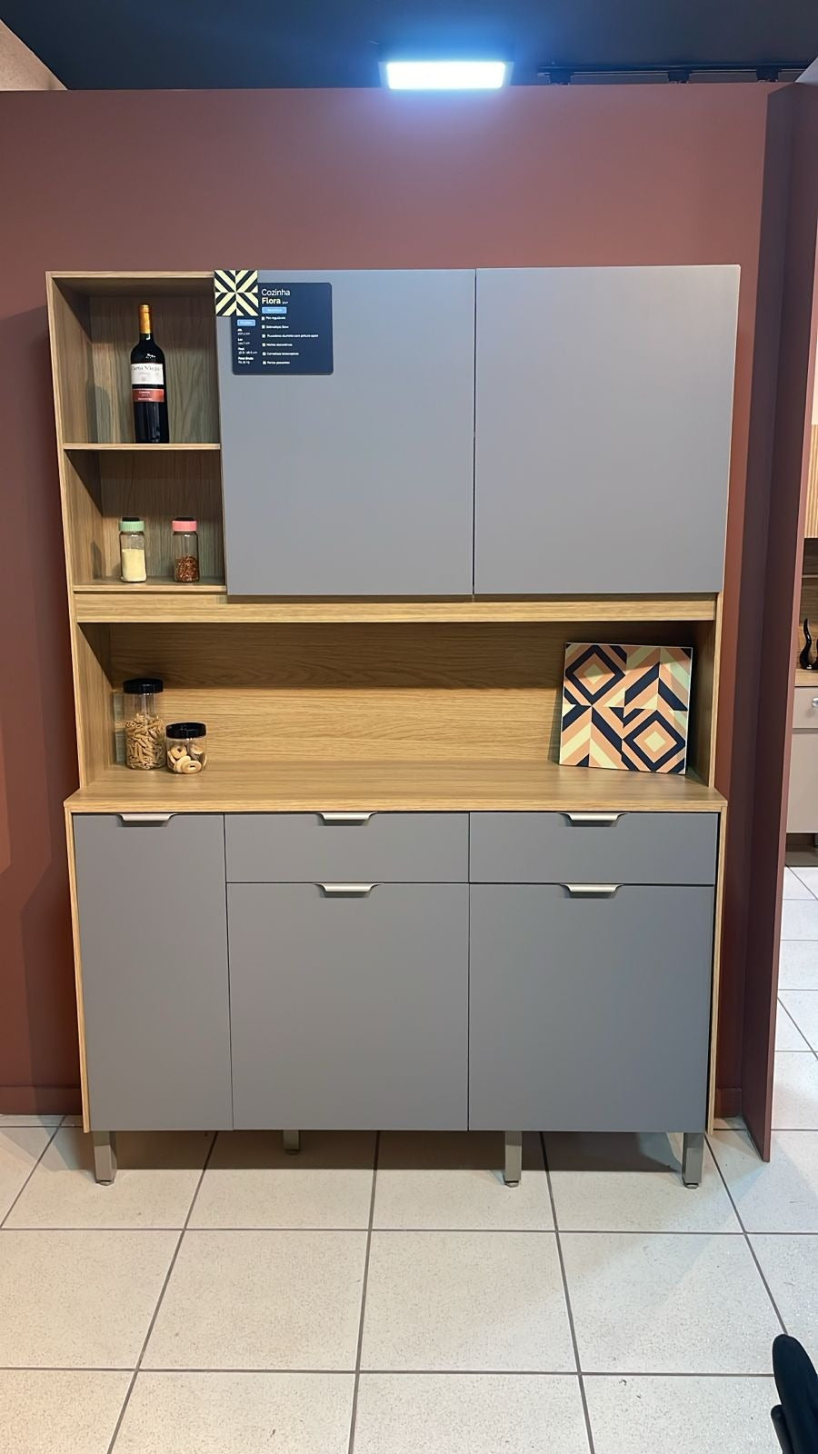 Kit Cozinha Flora 1,447 m Freijó/Gris – KIT’S PARANÁ