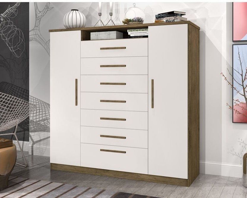 Comoda Roupeiro Mega 2P7G1N Jequitiba.Off White J A Moveis - Móveis furniture