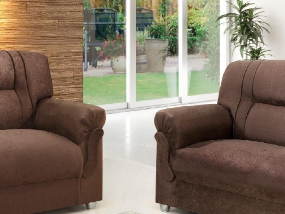Conjunto de sofá 2 x 3 lugares REF 5014 – Marrom - Móveis furniture