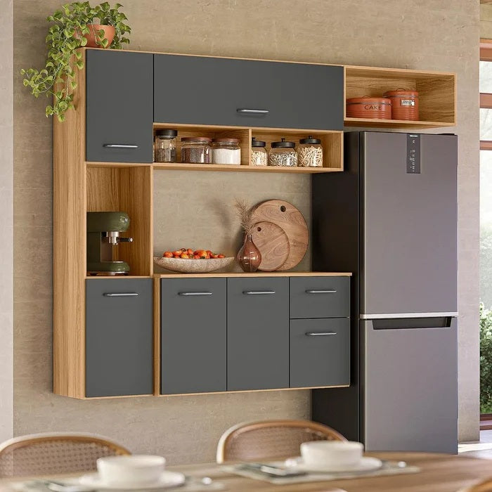 Cozinha Suspensa Becca 1,809 m Freijó/Chumbo – NICIOLI