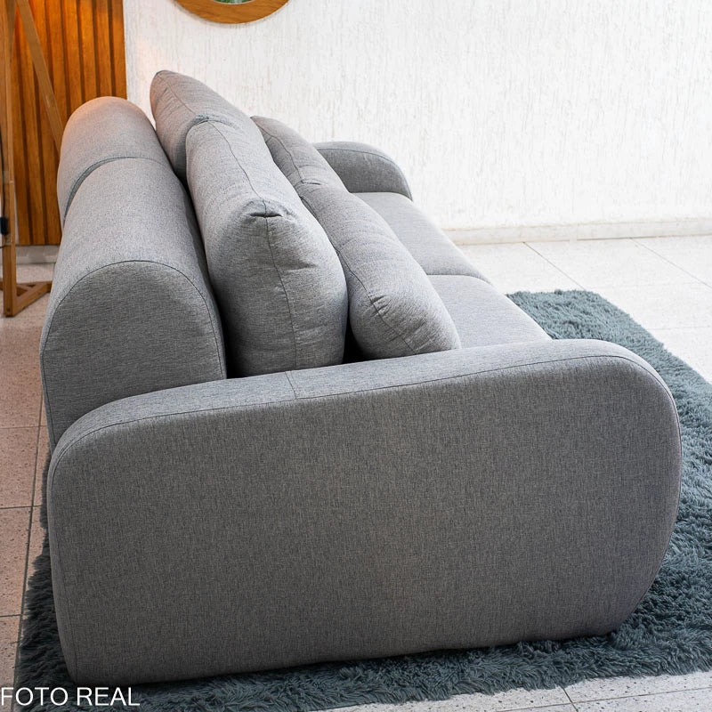 Sofá Retrátil Bellagio Larg. 2.25m Linho Cinza A59