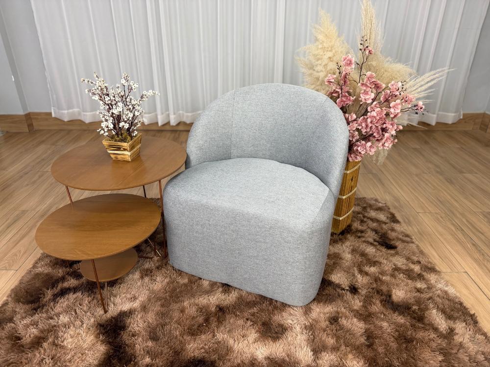 Poltrona Decorativa Doha – Cinza Linho