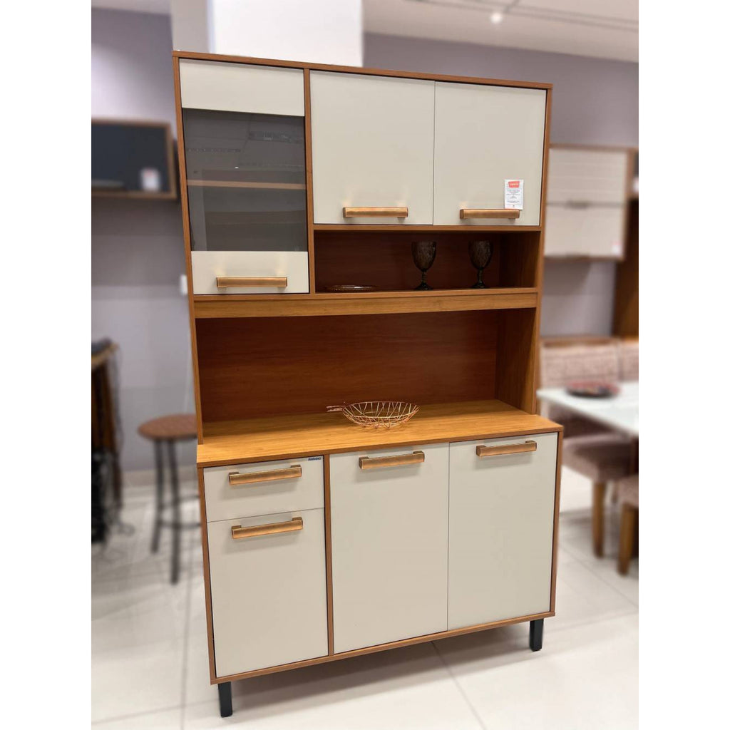 Armário Kit de Cozinha Nápoles 1,20m – Cinamomo/Off White - Móveis furniture
