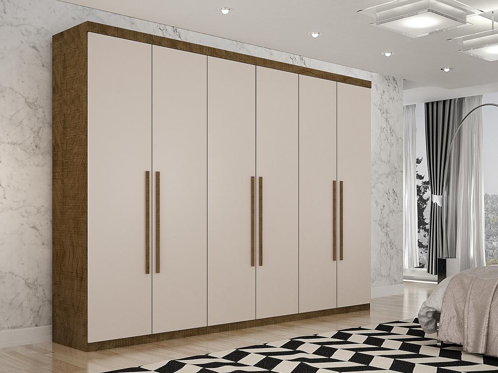 Roupeiro Orion 6P6G Ipe.Off White - Móveis furniture