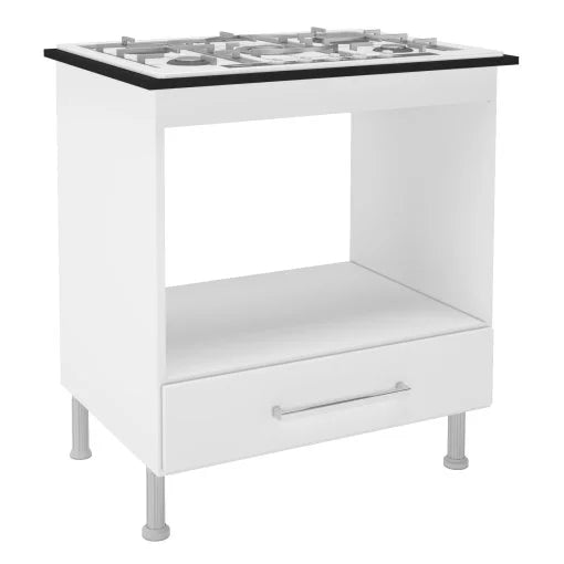 Balcão para Cooktop Indekes 75cm 1 Gaveta Branco - Móveis furniture