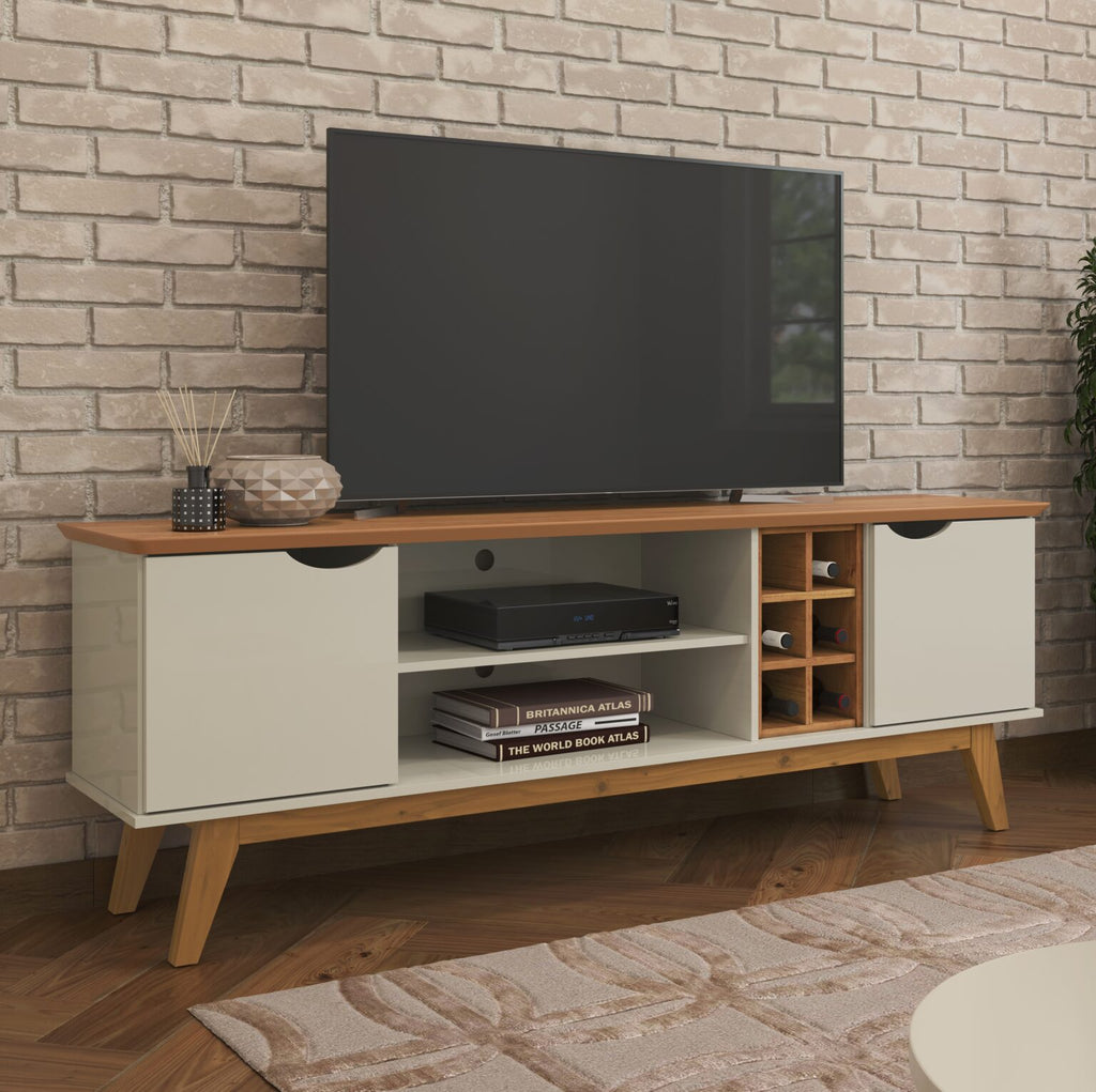 Rack até 50″ Prism 1.8 Off White/Cinamono – PATRIMAR