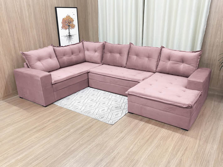 Sofá Canto Rosa Claro Leblon - Móveis furniture