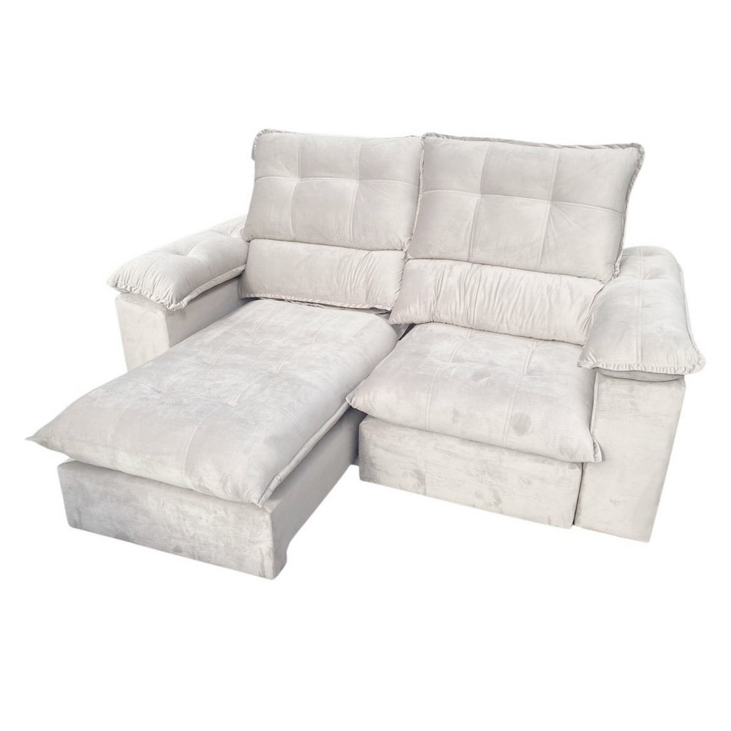 Sofá Retrátil e Reclinável Suíça 2,10 m Marfim – LEO DECOR - Móveis furniture