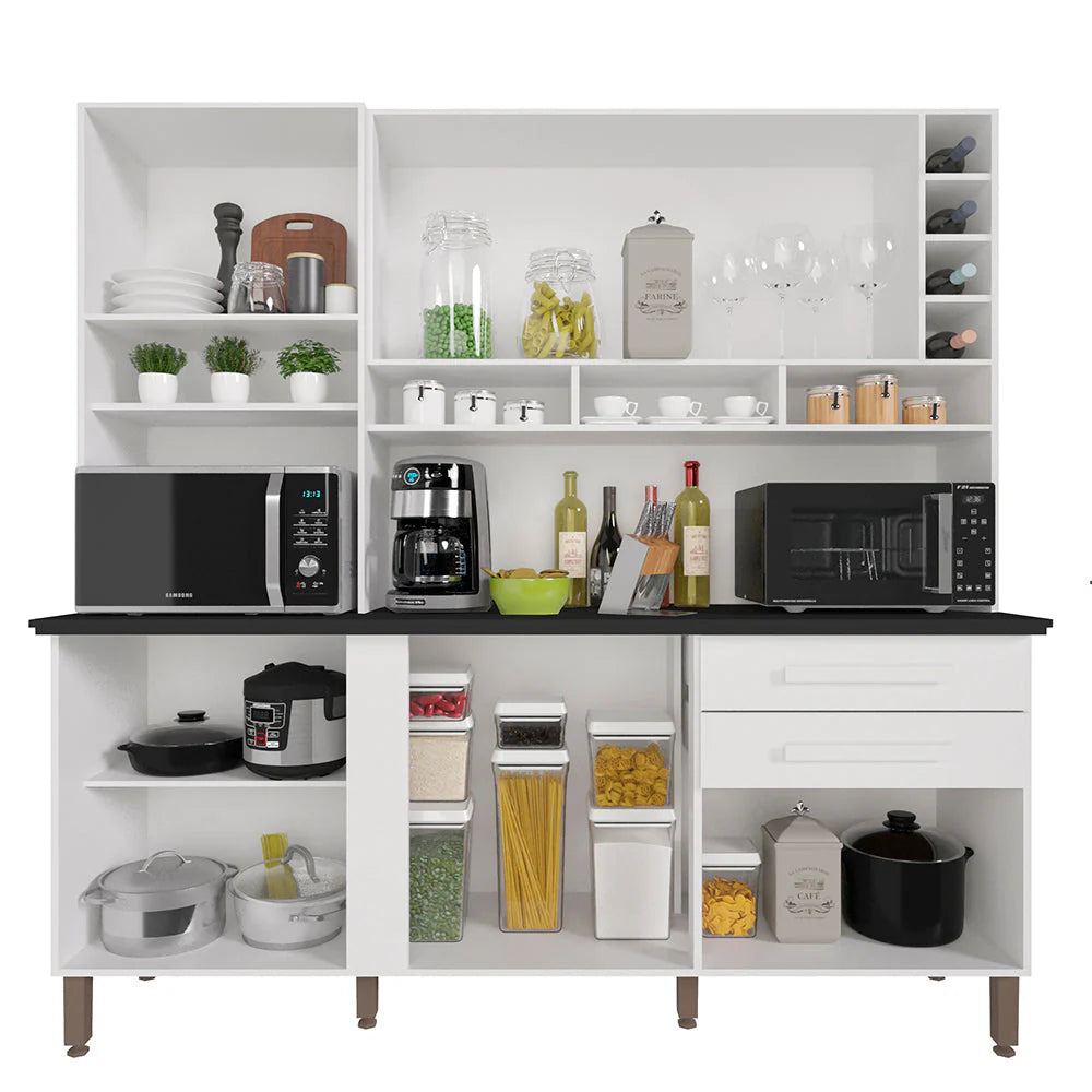 Kit Cozinha Alexia 1,80 Branco Neve –