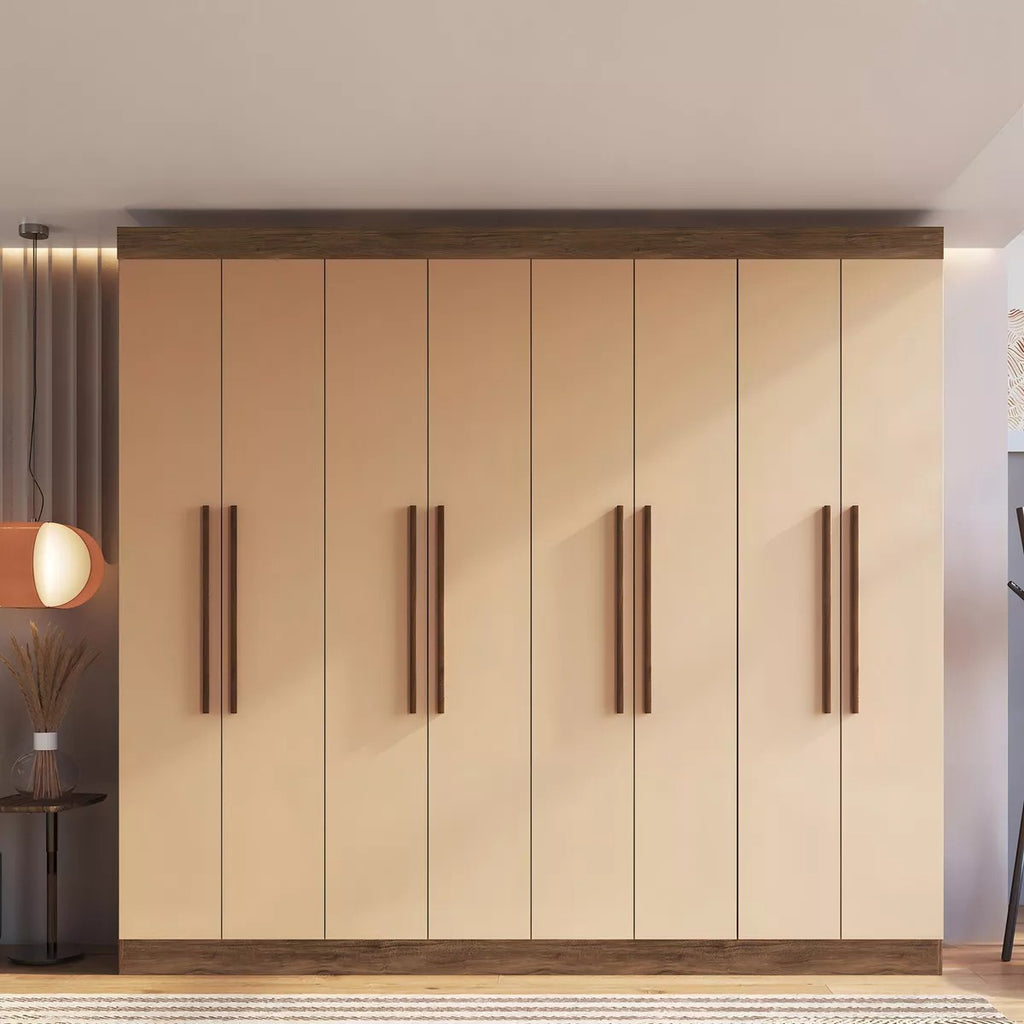 Guarda-Roupa 8 Portas Califórnia 60800 2,42 m Castanho/Nude – DORIPEL