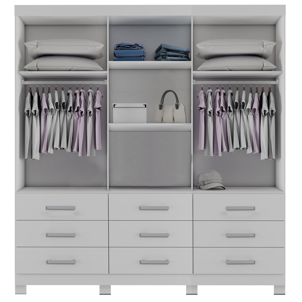 Guarda-Roupa 3 Portas(Com Pés)Athenas 1,80 m Branco – BIANCHI