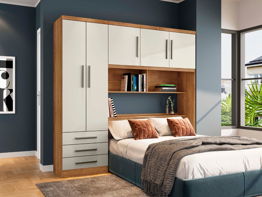 Guarda-Roupa México 5 portas 3 gavetas Casal – Cedro/Areia