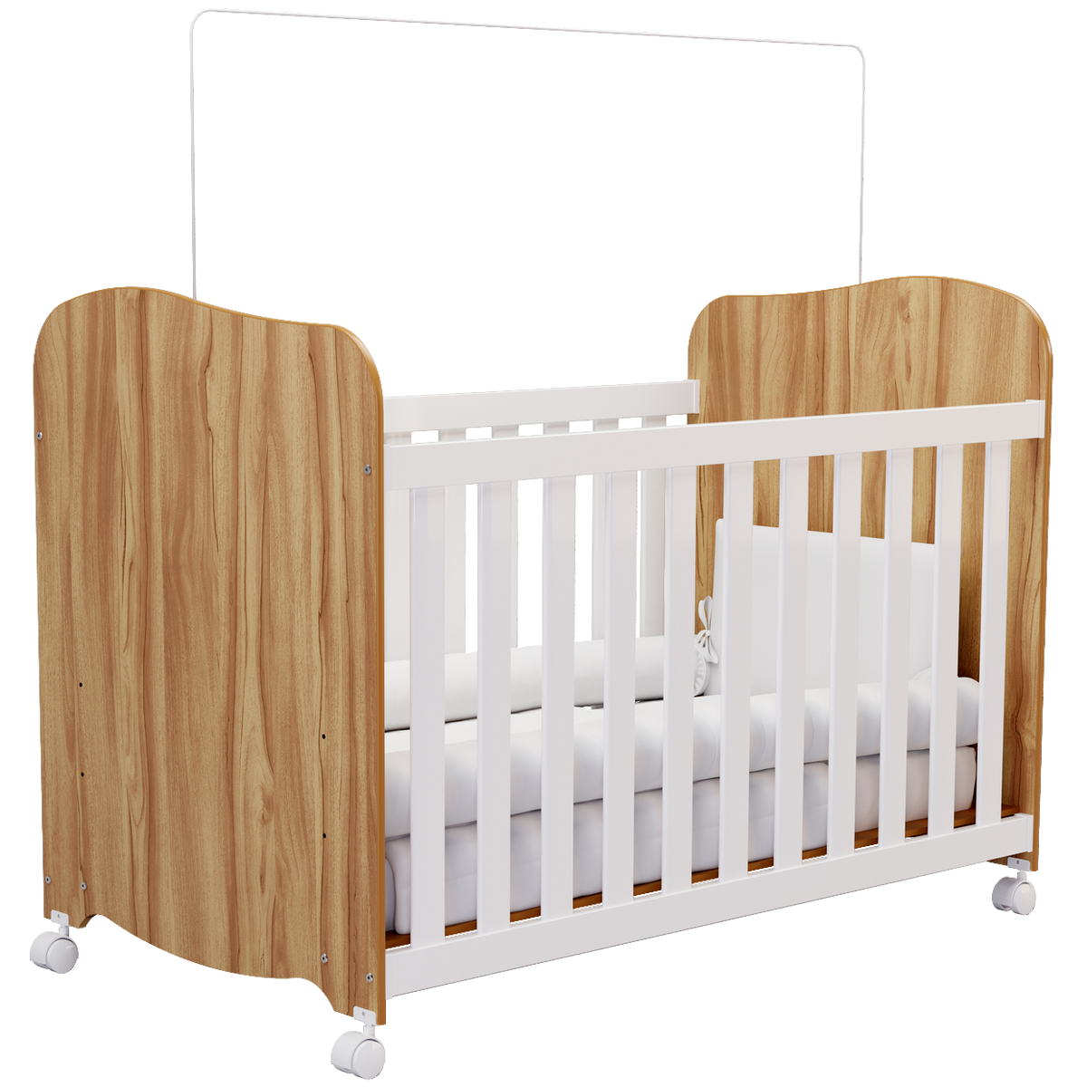 Berço Americano Uli Branco Brilho/Amêndoa – PEROBA MÓVEIS