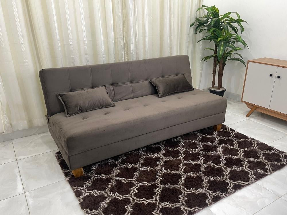 Sofá Cama Arpoador 1.85m – Marrom Veludão - Móveis furniture