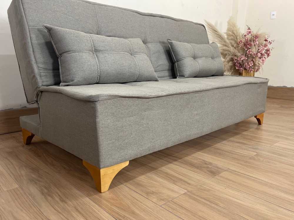 Sofá Cama Zayn 1.86m – Marrom Linho
