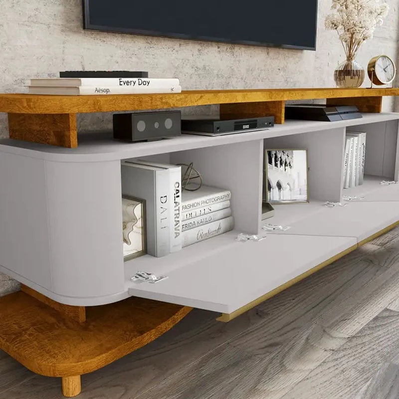 Rack Bancada Guarapari Nature/Off Para TV até 75 Polegadas Larg. 1.80m - Bechara