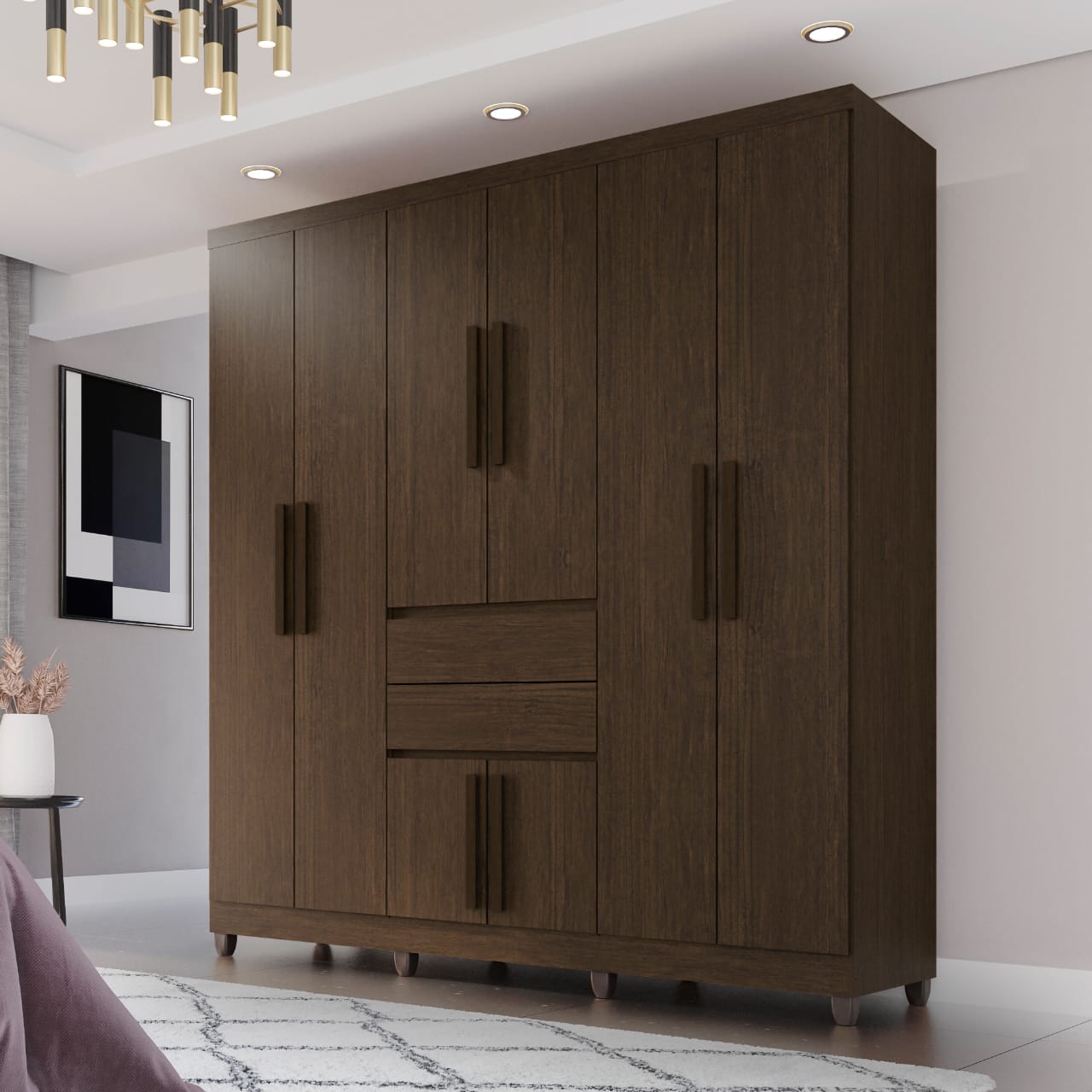 Roupeiro Master Top 8P2G Cacau Imop - Móveis furniture