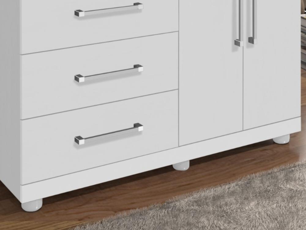 Cômoda 6 gavetas 2 portas Ref.: 021 – Branco - Móveis furniture