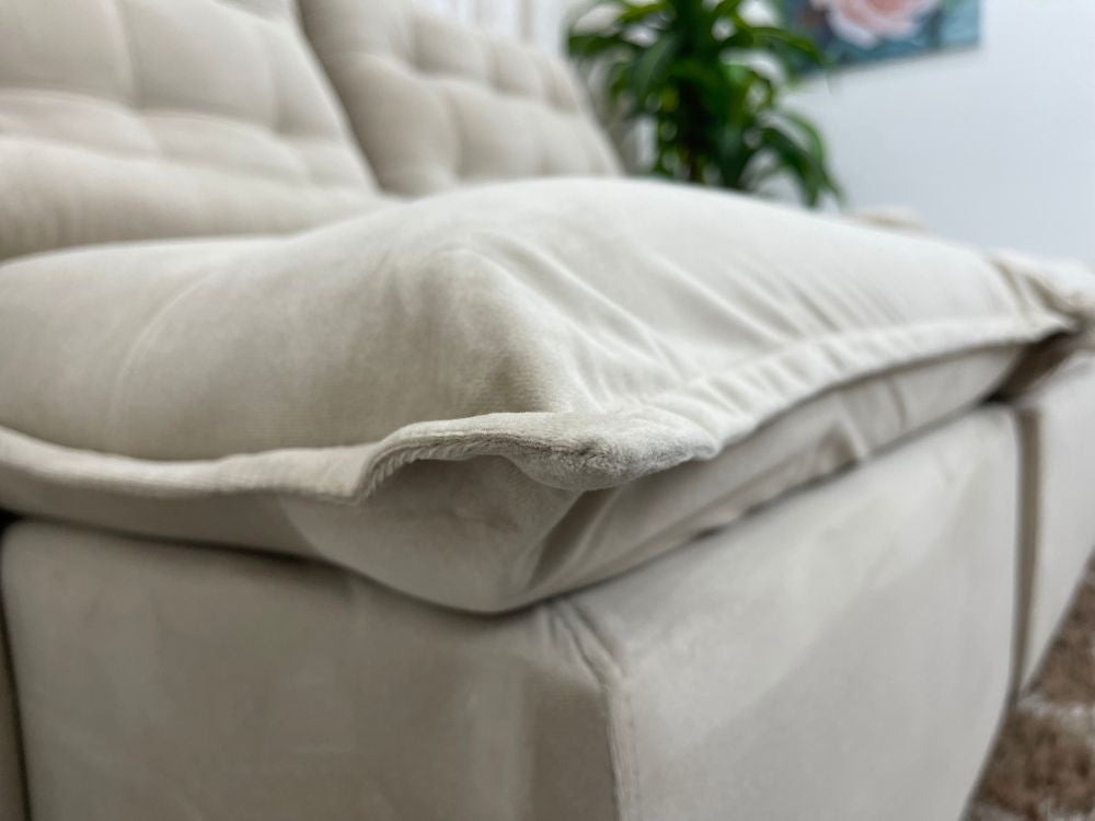 Sofá Retrátil Reclinável Small 2.00m – Bege Veludão - Móveis furniture