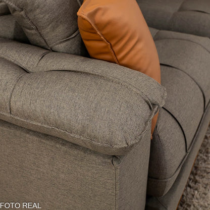 Sofá Retrátil Reclinável Verona 2.00m Linho Marrom D28 Soft - Molas Ensacadas